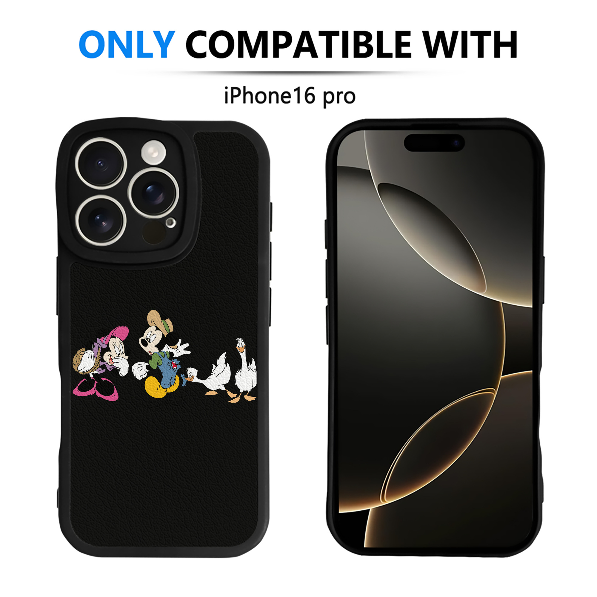 （画像用） ミッキーマウス Mickey Mouse 【iPhone 16シリーズ対応】シリコンスマホケース（レザー調） 材質：シリコン